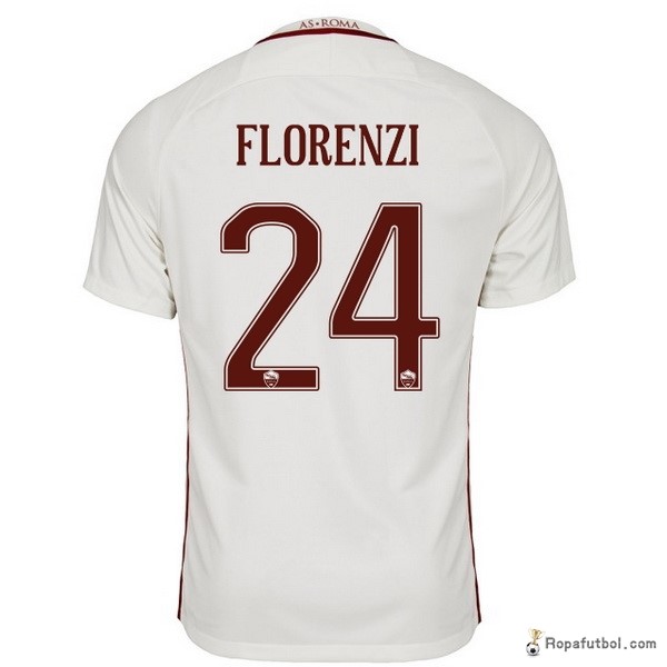 Camiseta As Roma Replica Segunda Ropa Florenzi 2016/17 Blanco